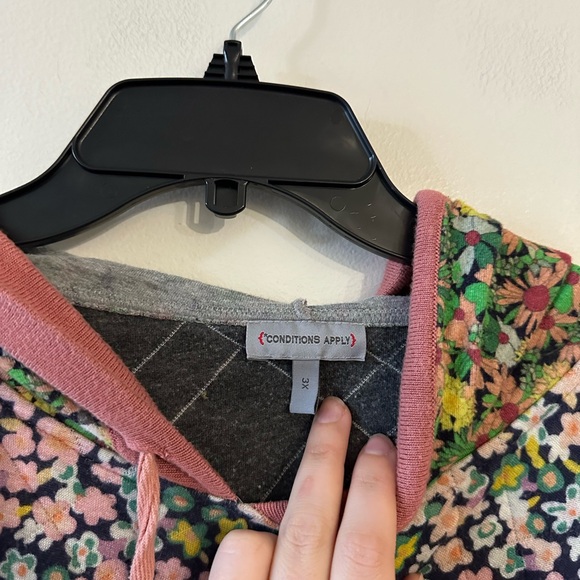 Anthropologie Conditions Apply Felicity Floral Print Quilted Hoodie 3X - Picture 2 of 7